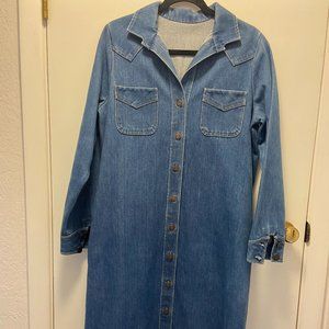 VINTAGE Levi's Denim Jean Button Down Midi Dress